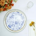 thumbnail image 4 of Efavormart 25 Pack | 9" Blue Chinoiserie Floral Paper Dessert Plates With Gold Rim, Round Disposable Salad Appetizer Plates, 4 of 11