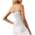 thumbnail image 2 of Tank Tops for Women Plus Size Women's Summer Fashion Solid Color Knitwear Lace V-Neck Tank Top on Clearance, 2 of 5