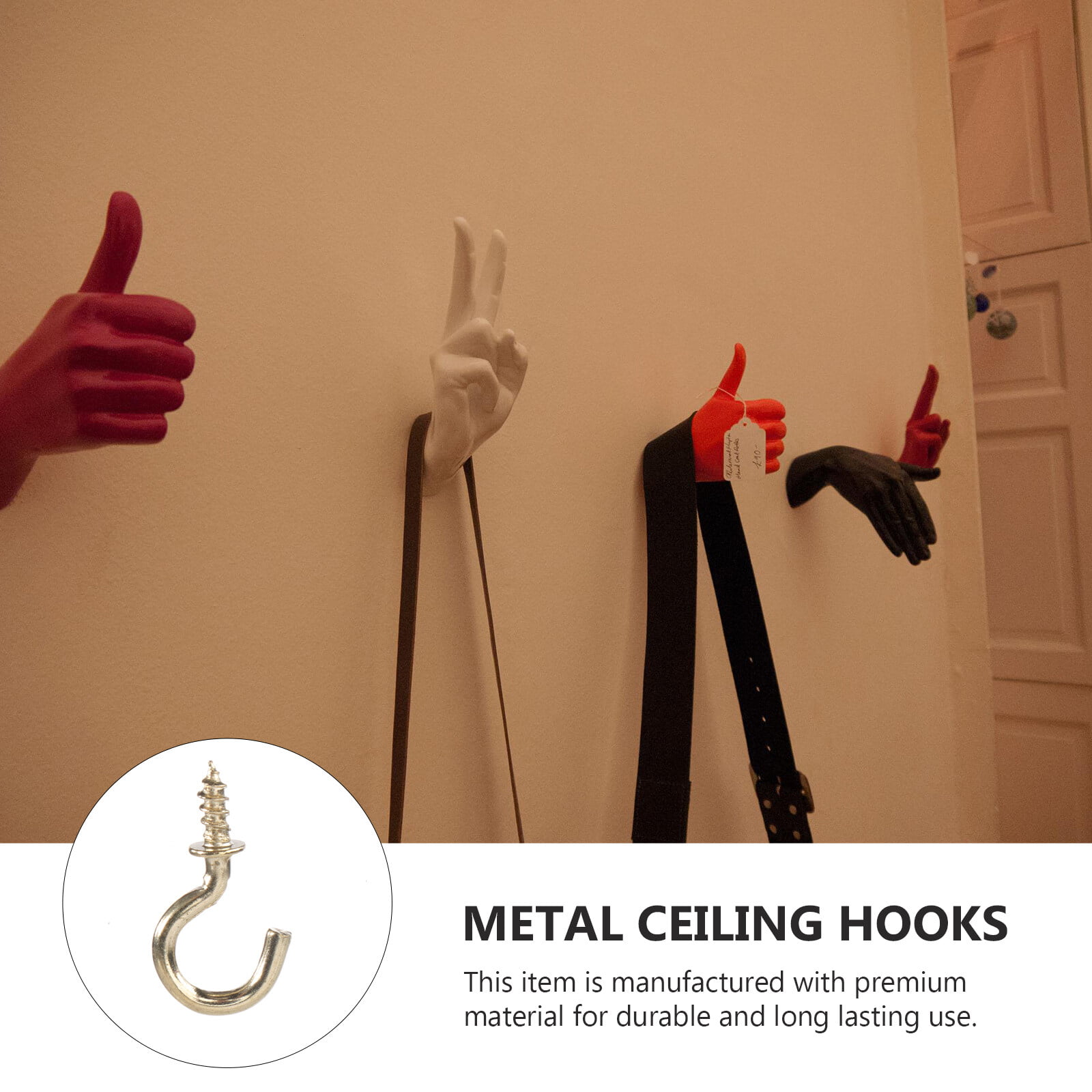 20pcs Heavy Duty Copper Plated Metal Screw-In Ceiling Hooks Cup Hooks  Hanger 