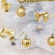 thumbnail image 4 of Árbol de Navidad Artificial Blanco de 61 Cm para Escritorio con Estrella Dorada, Letras, Lazos y Bolas Decorativas | Decoración Navideña Pequeña para La Oficina, El Hogar, Fiestas y Chimenea, 4 of 6