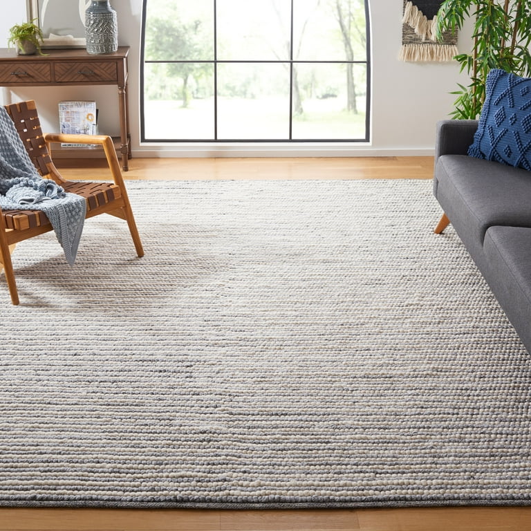 SAFAVIEH Natura Fredrick Striped Area Rug, Ivory/Grey, 11' x 15