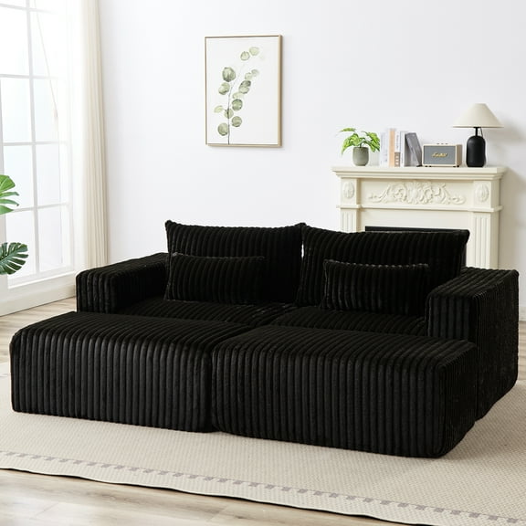 Comfy Fluffy Lounge Chair - 87" Oversized Sectional With Removable No Assembly For Indoor Required Bed Bedroom