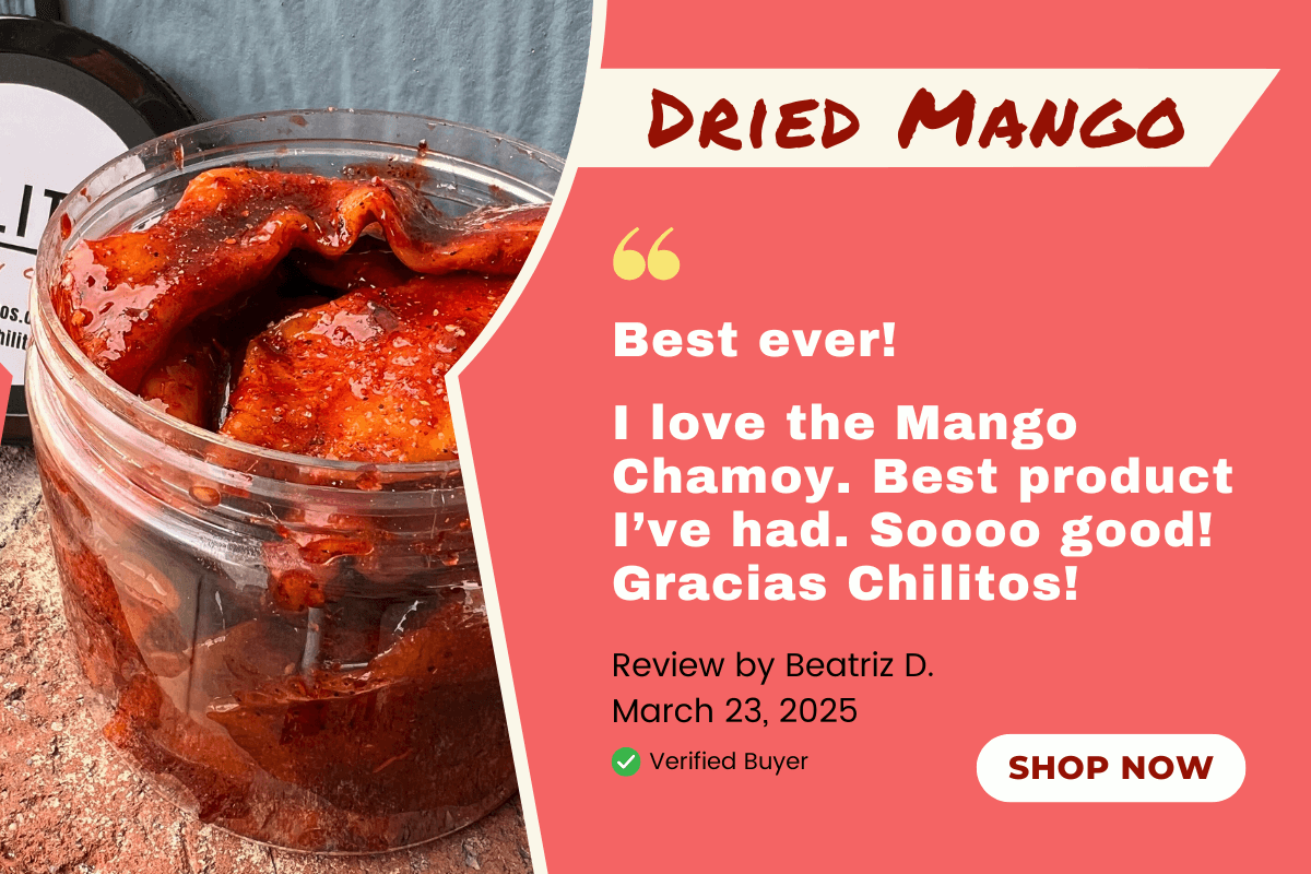 Chilitos Chamoy Dried Mango, Infused with Tamarindo Chamoy and Chili Coated Mango Seco Enchilado, 6 oz Bag
