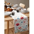 thumbnail image 6 of Red Flower Table Runner 72 Inches, Blue Pink Wildflower Poppy Floral Botanical Bed Runner Dresser Scarves Tabletop for Indoor Outdoor Parties/Ceremony/Banquet, 13" x 72", 6 of 8