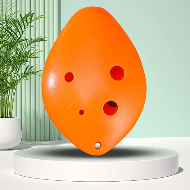 Bebé niño Ocarina 6 agujeros con libro de canciones cuerda para el cuello juguete para estudiantes naranja Ocarina de cerámica