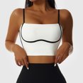thumbnail image 2 of Sujetador deportivo para mujer, tirantes finos, costuras en contraste de color, a prueba de golpes, de secado rápido, camiseta sin mangas para deportes, yoga, fitness, blanco, 14, XL, 2 of 6