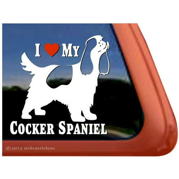 I Love My Cocker Spaniel | Long Tail Parti Cocker Spaniel High Quality Vinyl Dog Window Decal