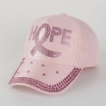 thumbnail image 2 of WMNTST Women's Rhinestone Baseball Cap Cancer Awareness Ribbon All-Season Cap Sparkly Classic Athletic Leisure Dad Hat, 2 of 5