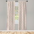 thumbnail image 5 of Ambesonne Pastel Window Curtains, Floral Eastern Boho Print, Each 28" W x 95" L, White Beige Pink, 5 of 5