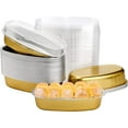 50 Pack Aluminum Loaf Pans with Lids 7 Disposable Mini Foil Baking