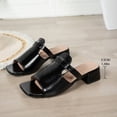thumbnail image 5 of Wensltd Low Heel Shoes Women Square Toe Sandals Open Toe Low Block Heel Versatile Shoes Black, 5 of 9