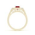thumbnail image 2 of ANGARA Natural Aeon Vintage Style 1 ct Ruby Halo Engagement Ring with Milgrain in 14K Yellow Gold for Women (Size-7x5mm) | July Birthstone, Anniversary, Jewelry Gift for Women | Natural Ruby Ring, 2 of 10