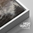 thumbnail image 4 of PixonSign Framed Wall Art Set Misty Pine Forest Mountain Golden Sunrise Nature Wilderness Modern Artwork Landscape Decor Contemporary Chic for Living Room, Office - 24"x36"x3 Panels White, 4 of 5