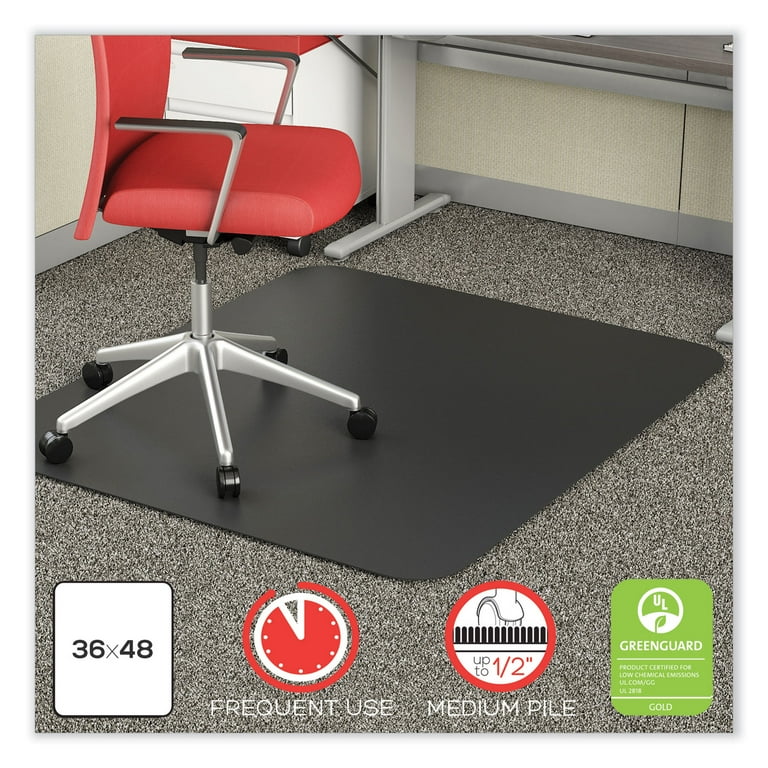 SuperMat Frequent Use Chair Mat for Medium Pile Carpet, 36 x 48, Rectangular, Black SuperMat Frequent Use Chair Mat for Medium Pile Carpet, 36 x 48, Rectangular, Black