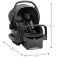 thumbnail image 3 of Sistema de viaje Evenflo Pivot Suite con asiento infantil para automóvil LiteMax con barra antirrebote Devon Grey, 3 of 5