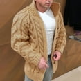 thumbnail image 2 of DPTALR Men's Warm Autumn And Winter Pure Color Wool Knitted Sweater Cardigan, 2 of 3