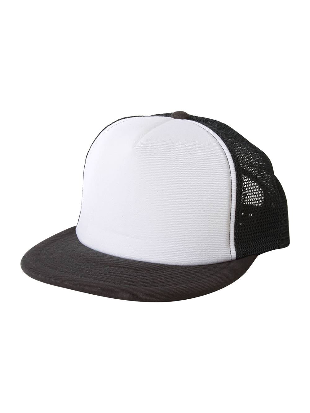 Retro Foam & Mesh Trucker Baseball Hat, Black/ White
