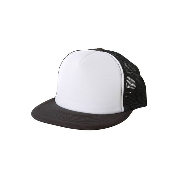 Retro Foam & Mesh Trucker Baseball Hat, Black/ White