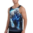 thumbnail image 2 of KLL Futuristic Blue Light White Tiger Print Men's Muscle Gym Workout Stringer Tank Tops Bodybuilding Fitness T-Shirts Tank Tops Men-4X-Large, 2 of 7
