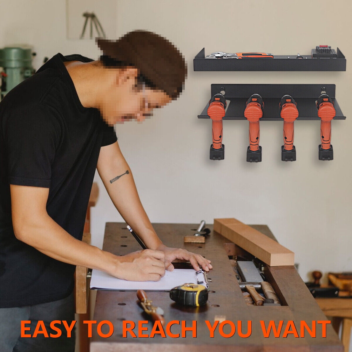 Buy Drill Organizer Rack,Wall Mount Cordless Drill Tool Holder Power