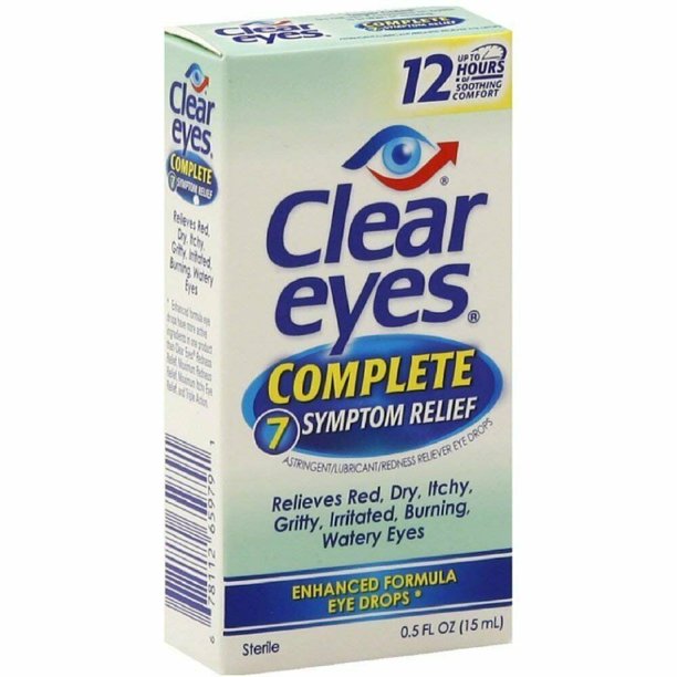Clear Eyes Complete 7Symptom Relief Eye Drops, 0.5 Oz., 4Pack