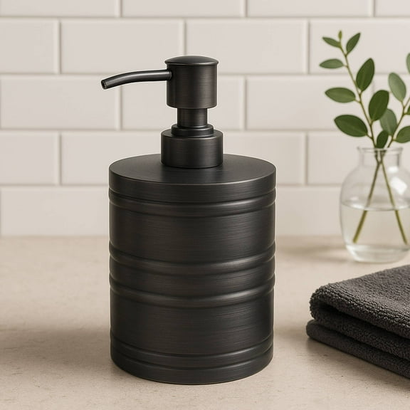 Stainless Steel Liquid Soap Dispenser Pump Bottle | Bathroom Vanity & Kitchen Sink,Holds Soap,Lotion & Sanitizer | Orb