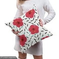 thumbnail image 4 of Ambesonne Hibiscus Fabric by the Yard Upholstery, Tropical Endemic Botany, 3 Yards, Dark Coral White, 4 of 4