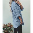 thumbnail image 3 of Women's Light Blue Washed Oversized Denim Shirt, 3 of 5