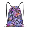 thumbnail image 1 of Saiise Watercolor Butterflies Pattern Sports Drawstring Backpack - String Swim Gym Bag with Wet Proof Pocket for Women&Men-Small, 1 of 6