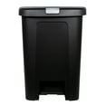 Hefty 10 gal Step On Lid Lock Plastic Kitchen Trash Can, Black