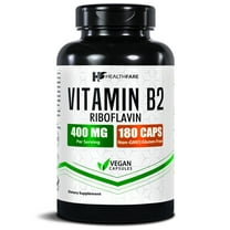 HealthFare Vitamin B2 Riboflavin 400mg | 180 Veg Capsules | Extra Strength | Non-GMO | Gluten-Free | Made in USA