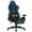 Blue, variant on Costway Adjustable High Back Racing Gaming Chair with Footrest and Lumbar Massage, White