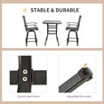thumbnail image 6 of Outsunny 3 Piece Outdoor Patio Bar-Height Bar Set with Comfort Sling Fabric, Steel Frame, & Weather-Fighting, Gray, 6 of 9