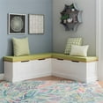 thumbnail image 2 of Linon Troyin Natural and White Wooden Storage Nook With Green Cushions/Pillows, 2 of 15