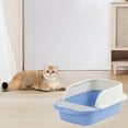 thumbnail image 6 of Large Cat Litter Box 17.72"x11.81"x7.09" Semi-Enclosed Privacy Toilet with High Walls Splash Guard(Blue), 6 of 6