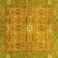 thumbnail image 1 of Ahgly Company Machine Washable Indoor Square Abstract Yellow Modern Area Rugs, 7' Square, 1 of 4