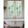 thumbnail image 4 of Green Flowers Bathroom Window Curtain, Spring Floral Elegant Pastoral Botanical Light Filtering Coffee Kitchen Curtains, Bedroom Living Room Curtains 2 Panel 84"x63", 4 of 6