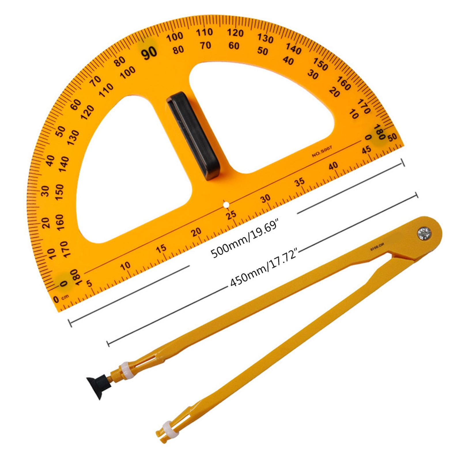 HEMLBOYW 4 Pcs Geometry ulers Set Classroom Whiteboard Geometry Set with Compass es ulers for School Teachers