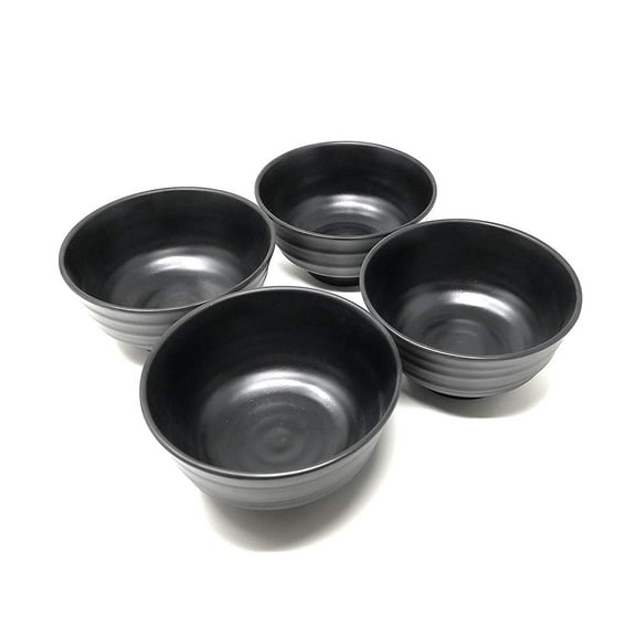 ASIAN HOME 56 Ounce Large Melamine Japanese Ramen Noodle Soup Bowl Hard Plastic Dishware for Udon Soba Pho Asian Noodles - 8.27" x 4.72" (4 Bowls)