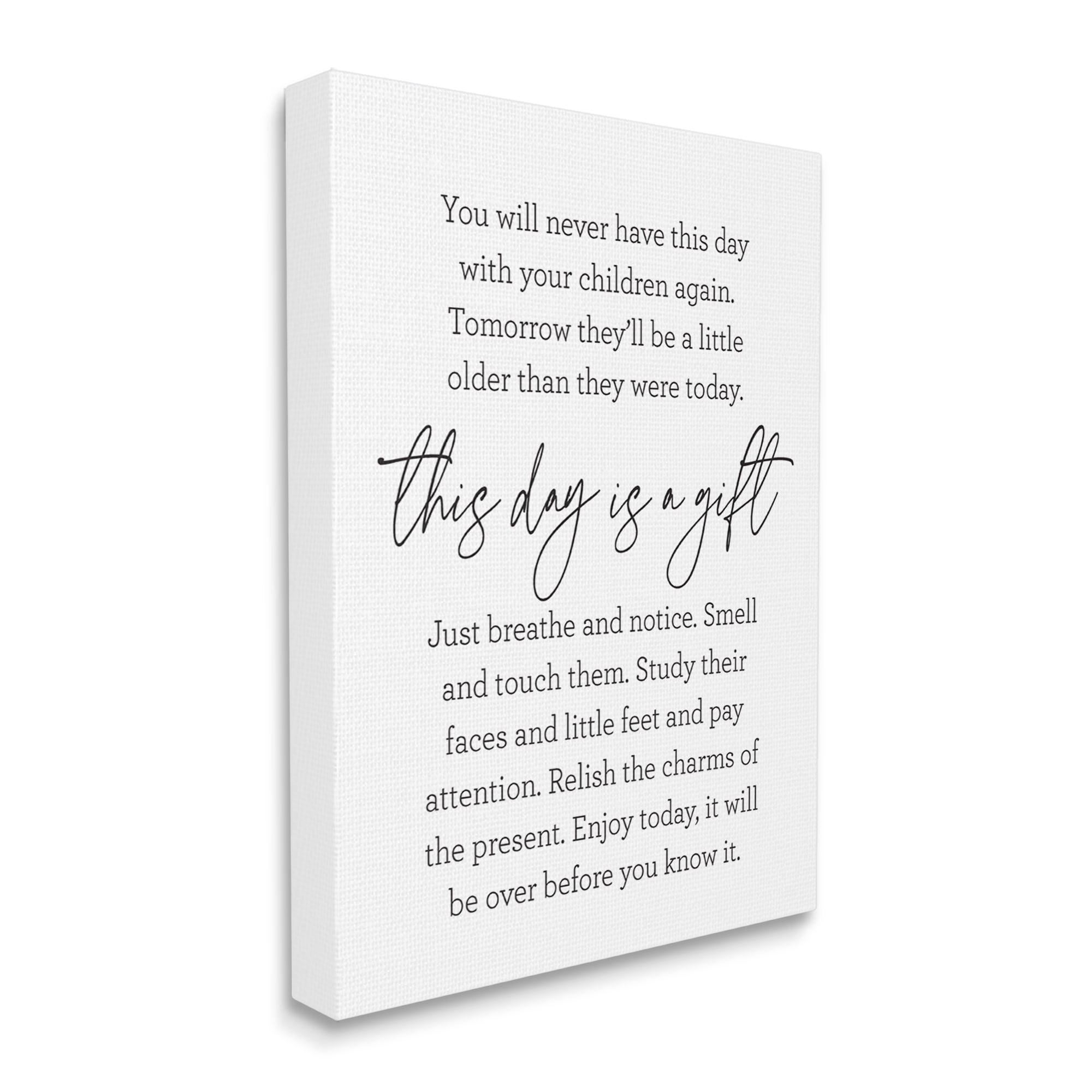 Stupell Industries Today Is A Gift Heartwarming Parenthood Children Quote Graphic Art Gallery Wrapped Canvas Print Wall Art, Design by Lettered and Lined