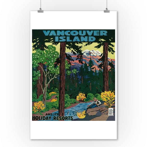 Vancouver Island Vintage Travel Advertisement (9x12 Art Print, Wall