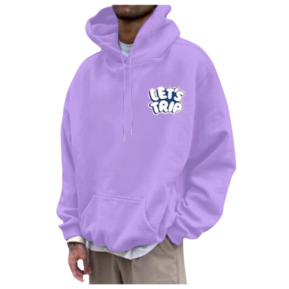 Zylarhe Men's Fashion Casual Sports 3D Printed Letter Long Sleeved Hoodie Top Men's Sweatshirt