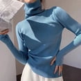 thumbnail image 2 of Women heaps collar Turtleneck Sweaters Autumn Winter Slim Pullover Women Basic Tops Casual Soft Knit Sweater Soft Warm Jumper, 2 of 5