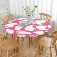 thumbnail image 3 of Halloween Cute Ghosts on Pink Pattern Round Fitted Tablecloth with Elastic Edge,Dining Table Cover Waterproof,Outdoor Round Tablecloth for Camping,Dining,Indoor and Outdoor, 3 of 7
