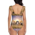 thumbnail image 3 of Naloa Vintage Wildlife Protection Print Women One Piece Swimsuits Tummy Control Bathing Suit Ruffle V Neck Swimwear Slimming Monokini, 3 of 5