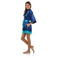 thumbnail image 3 of Ashford & Brooks Women's Satin Kimono Bridesmaid Short Robe - Silky Bathrobe with Pockets, 3 of 5