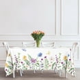 thumbnail image 5 of Spring Tablecloth 60 x 84 Inch Rectangle Wildflower Butterfly Waterproof Table Cover Washable Blue Purple Floral Table Cloth for Seasonal Home Kitchen Picnic Decoration Supplies, 5 of 6