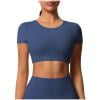 Nmnitkp Workout Tops for Women Compression Fit Crop Tops for Women Short Sleeve Women's Tops Multicolor Activewear Yoga