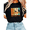 Black-1, variant on Women World's Best Cat Dad Ever Retro Sunset Cat Family Graphic Tees T Shirt Tops Round Neck Printed Cotton T Shirt Black S-5XL