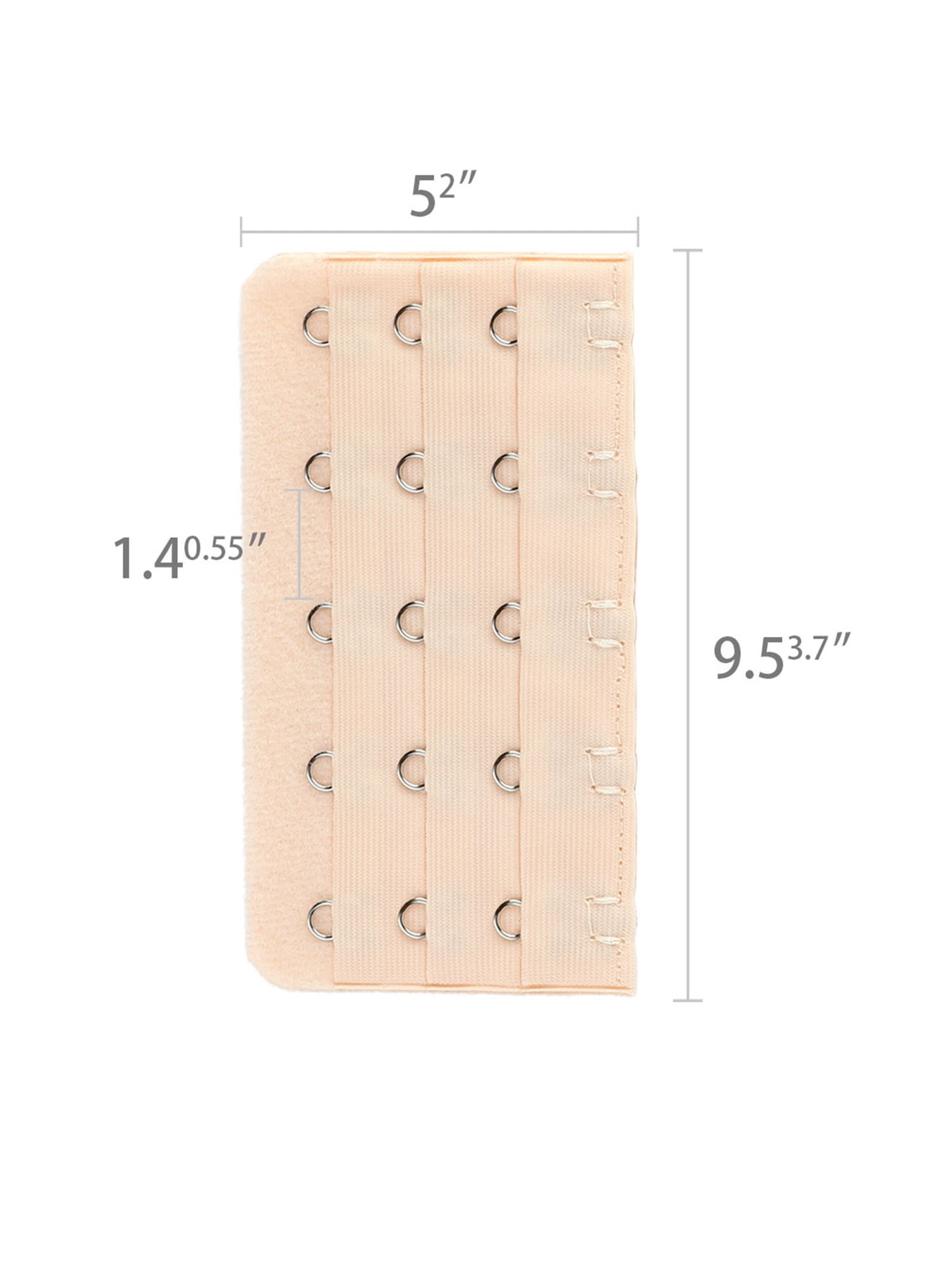 Unique Bargains Women's 3 Rows 5/6 Hooks Bra Extensions Beige 5